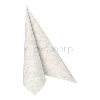 Serwetki, &quotROYAL Collection&quot, składane w 1/4, 40 cm x 40 cm, białe, &quotDamascato&quot, 50szt,