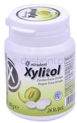 Miradent Dropsy pudrowe z ksylitolem MELON B/C 26szt, 60g