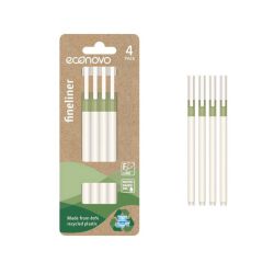 Econovo Cienkopis 0,4mm, 4 szt., biało-zielony