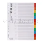 Office Products Przekładki Karton, A4, 227X297Mm, 12 Kart, Lam. Indeks, Mix Kolorów  - 2