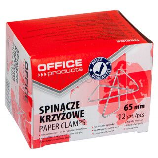 Office Products Spinacze krzyżowe  65mm, 12szt., srebrne [BIURO]