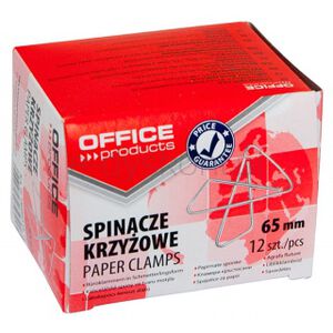 Office Products Spinacze krzyżowe  65mm, 12szt., srebrne