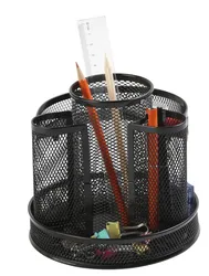 Przybornik Na Biurko Q-Connect Office Set, Metalowy, Obrotowy, Czarny