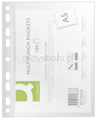 Q-Connect Koszulki Na Dokumenty Pp, A5, Krystal, 50Mikr., 100Szt. 