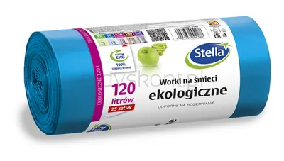 Stella Worki na śmieci ekologiczne, 120 l, 25 szt., niebieski
