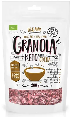 Keto Granola Z Kakao I Olejkiem Pomarańczowym Bio 200 G