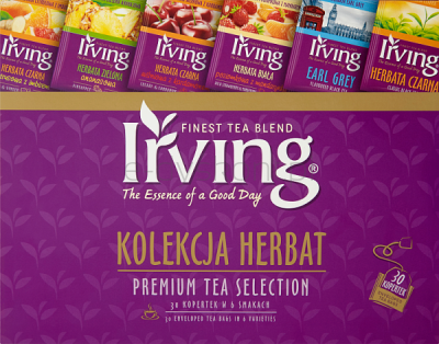 Irving Premium Tea Selection Kolekcja 6 herbat 30 torebek 47,5 g (25x1,5 g + 5x2 g)