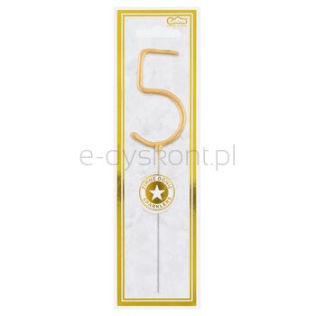 Złota Cyfra 5 (Zimny Ogień) 7,5 Cm