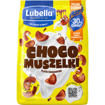 Lubella CHOCO MUSZELKI Płatki śniadaniowe -30% cukru 450g