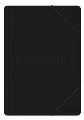 Office Products Teczka z gumką, A4, PP, 500mikr., 3-skrz., Czarna 