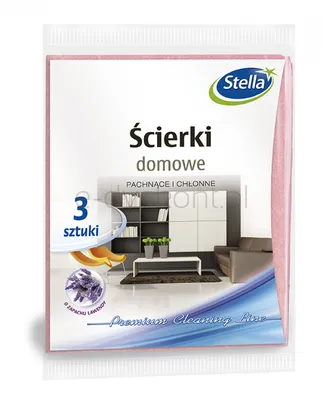 Ścierki domowe Stella, zapach lawendy, 3 szt., lawendowy