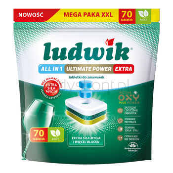 Ludwik Tabletki Do Zmywarek all in 1 Ultimate Power extra 70 szt. mint
