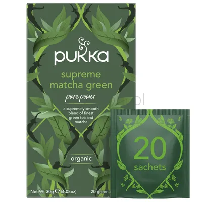 Pukka Herbata Supreme Matcha Green, 20 Kopert