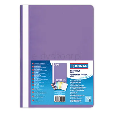 Donau Skoroszyt Pp, A4, Standard, 120/180Mikr., Fioletowy 