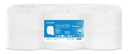 Papier Toaletowy Celulozowy Velvet Professional Jumbo, 2-Warstwowy, 800 Listków, 100M, 12Szt., Biały
