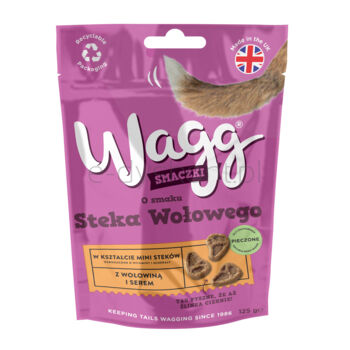 Wagg Smaczki, O smaku Steka Wołowego, przekąski dla psów, 125g