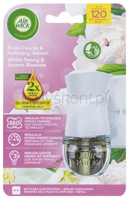 Air Wick Elektryczny Odświeżacz Powietrza Biała Peonia I Kwitnący Jaśmin Komplet 19 Ml