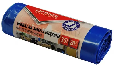 Office Products Worki na śmieci wiązane premium (LDHD), 35L, 20szt., niebieskie