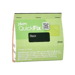 PLUM QuickFix Plastry z tkaniny Black, Wkład, 45 szt.