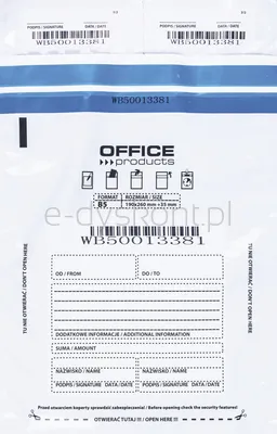Office Products Koperta Bezpieczna B5, 190X260Mm, 50Szt., Biała 