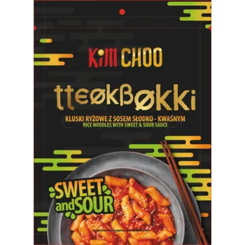 Kim Choo Tteokbokki Kluski Ryżowe Z Sosem Słodko-Kwaśnym 140G (Łagodne)