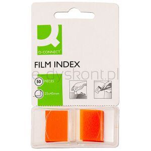 Q-Connect Zakładki indeksujące PP, 25,4x43,7mm, 50 kart., pomarańczowe