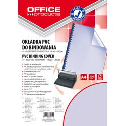 Office Products Okładki do bindowania PVC, A4, 200mikr., 100szt., niebieskie transparentne