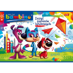 Bambino Zeszyt Papierów Kolorowych Nabłyszczany A4, 10 Kartek