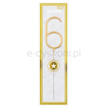 Złota Cyfra 6 (Zimny Ogień) 7,5 Cm