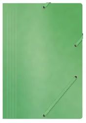 Office Products Teczka Z Gumką, Preszpan, A4, 390Gsm, 3-Skrz., Zielona