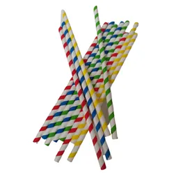 Słomki Papierowe  Typu Shake Kolorowe Paski -Opakowanie 50Szt. Horeca Polska