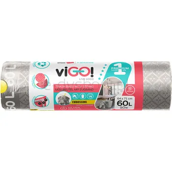 Vigo! Eko Worki Ld Z Taśmą 4 Seasons Silver New Home 60 L 10Szt