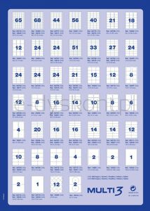 Etykiety uniwersalne MULTI 3,105x70mm, prostokątne, białe 100 ark.