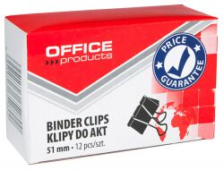 Office Products Klipy Do Dokumentów 51Mm, 12Szt., Czarne