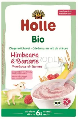 Kaszka ryżowa mleczna na bazie mleka koziego malinowo-bananowa od 6 miesiąca życia BIO 200 g