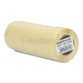Etykieta do metkownic HMTC jednorzędowa biała 26x12mm, nawój 800, zgrzewka 5 rolek