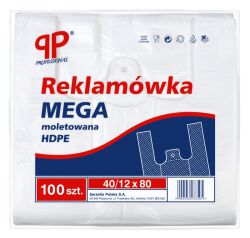 Pp Reklamówka Professional Moletowana Hdpe 40/12 X 80 100 Sztuk