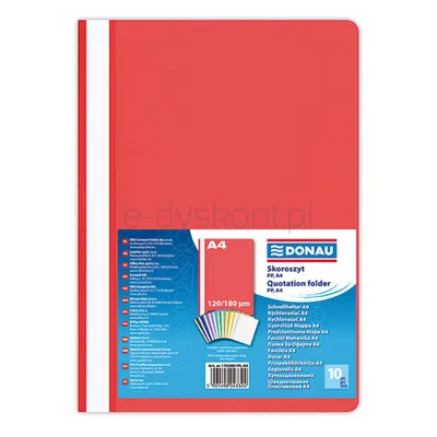 Donau Skoroszyt Pp, A4, Standard, 120/180Mikr., Czerwony 