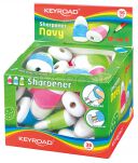 Keyroad Temperówka Navy, plastikowa, pojedyncza, z gumką, pakowane na displayu, mix kolorów - 2