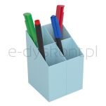 Ico Przybornik Na Biurko kwadratowy, plastikowy, 4 komory, pastelowy niebieski - 2