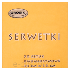 Grosik Serwetki Stołowe 33X33 Żółte 50 Sztuk 
