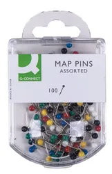 Szpilki Q-CONNECT, 4x20mm, w plastikowym pudełku, 100 szt., mix kolorów