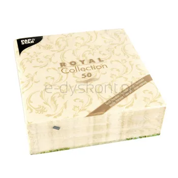 Serwetki, &quotROYAL Collection&quot, składane w 1/4, 40 cm x 40 cm, szański, &quotDamascato&quot 50 szt.