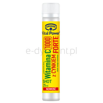 Krüger Vital Power® Shot Witamina C 1000 z cynkiem Forte, płyn w ampułkach, 25 ml