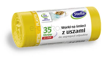 Stella Worki z uszami do segregacji metali i plastiku, 35 l, 20 szt., żółte, żółty