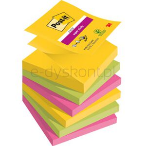 Post-It Karteczki samoprzylepne Super Sticky Z-Notes, CARNIVAL, 76x76mm, 6x90 kart. 