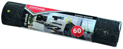 Office Products Worki na śmieci domowe z taśmą super mocne (LDPE), 60l, 10szt., czarne