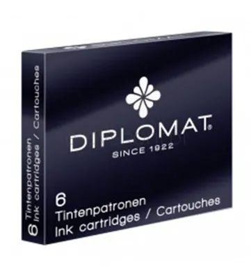 Naboje Do Piór Diplomat, 6Szt., Czarne