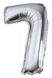 Part Go Balon foliowy cyfra 7, 80cm, srebrny