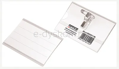 Identyfikator Office Products, Z Klipsem I Agrafką, Otwór Z Boku, Miękki, Transparentny
